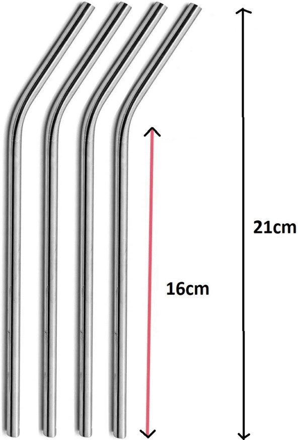 Çelik Pipet Paslanmaz Çelik Metal Meşrubat Pipeti Ve Pipet Temizleme Fırçası Seti 5 Parça - Görsel 2